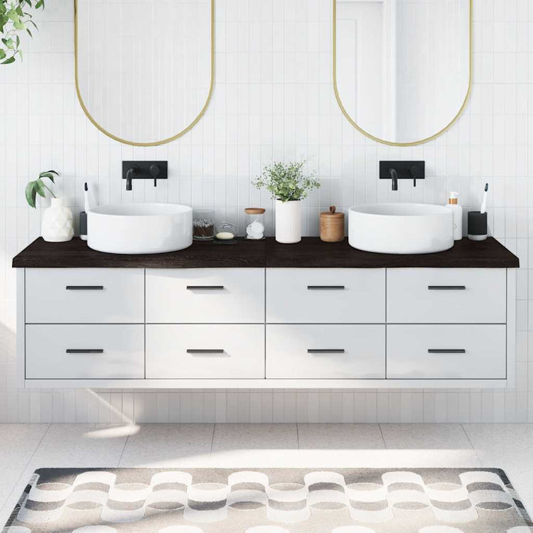 Vidaxl Washingin Feille 200x60x (2-4) cm Bround foncé en bois massif traité