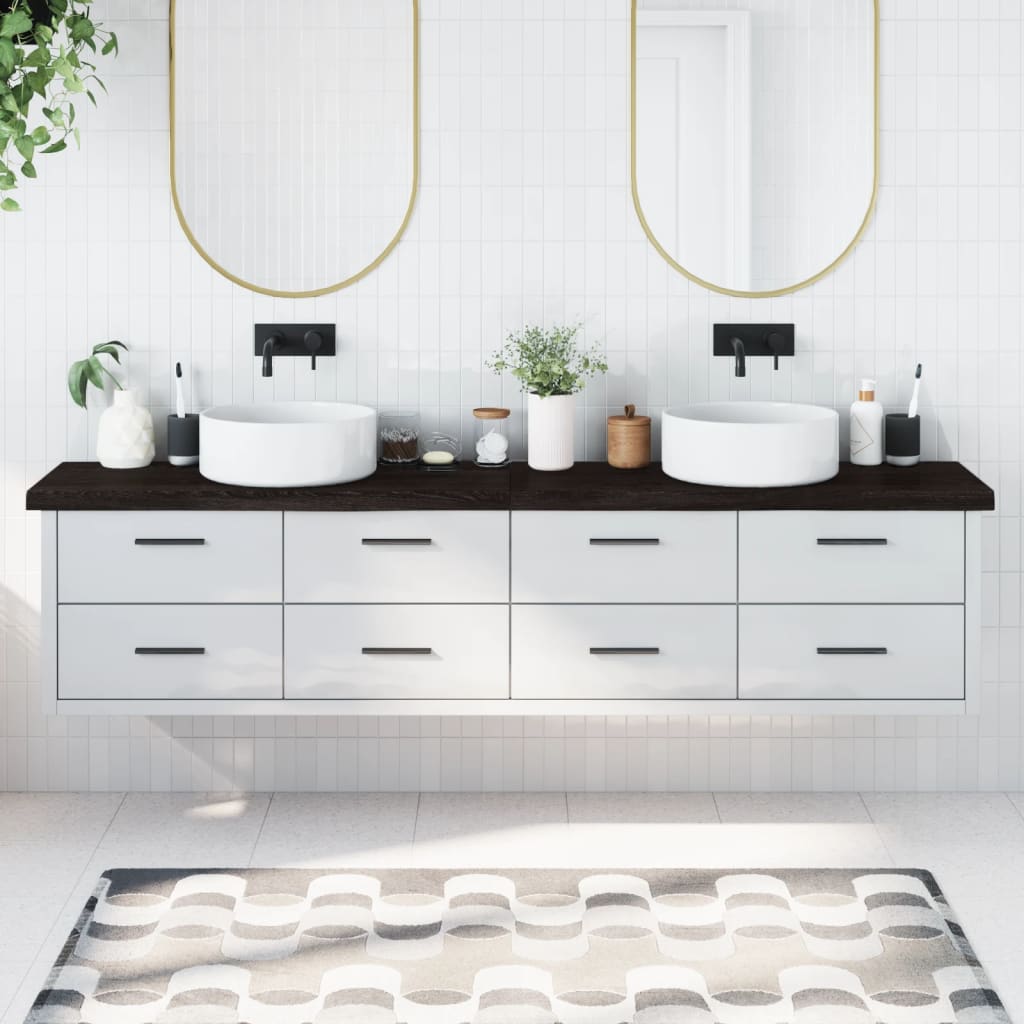 Vidaxl Washingin Sheet 220x30x (2-6) CM Bround foncé en bois massif traité