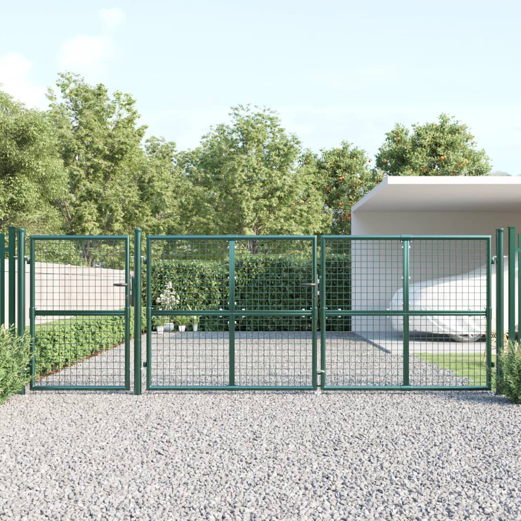 Vidaxl TUINPOORT 400X175 CM MAIS et GALVANISÉ GREEN