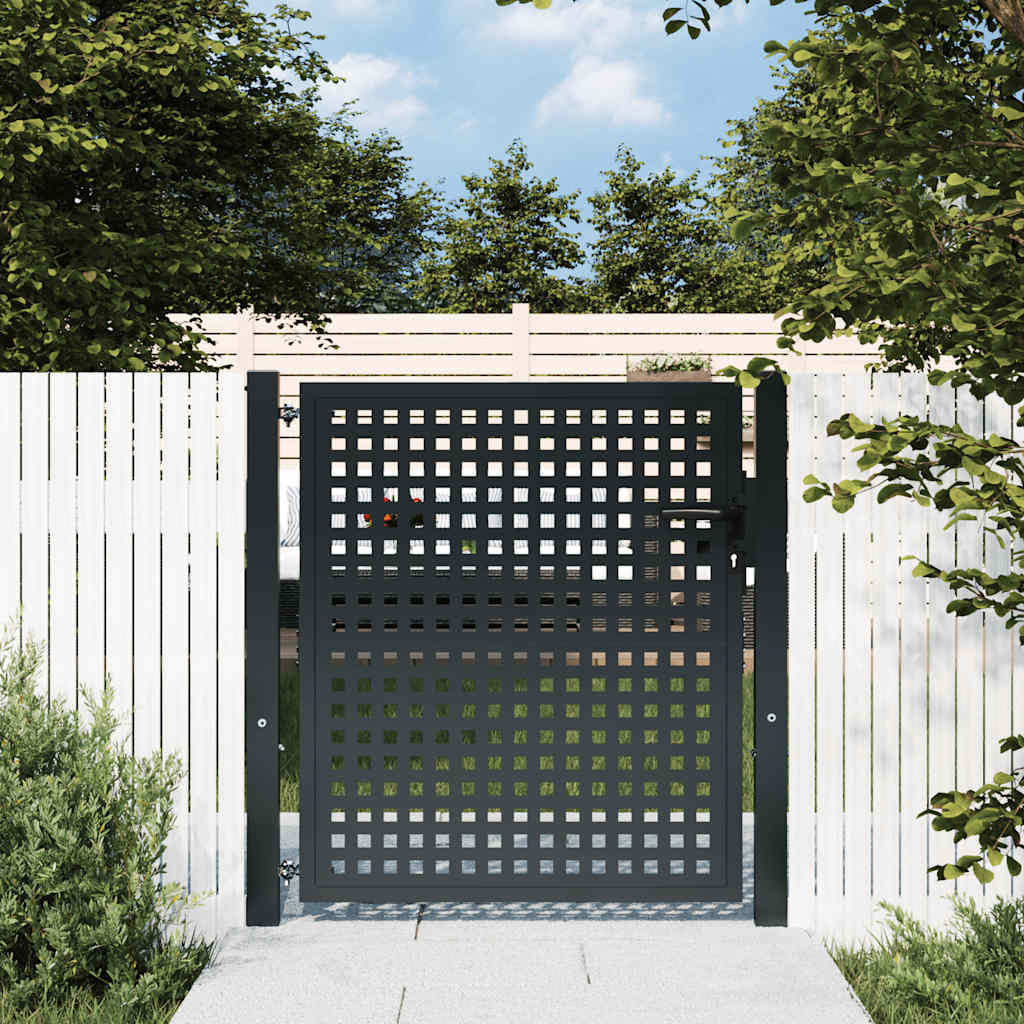 Port vidaxl 105x150 cm anthracite en acier -colore