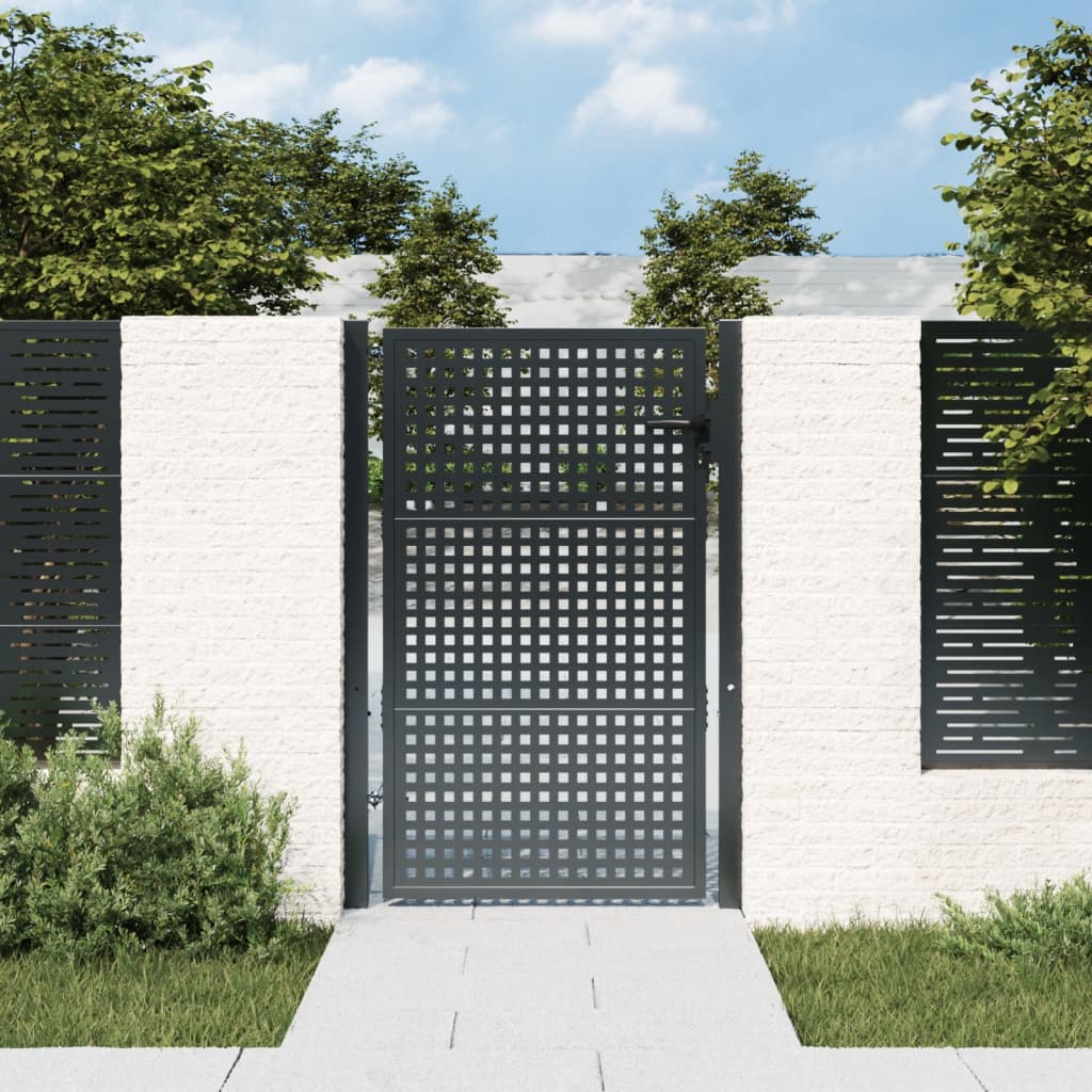 Port vidaxl 105x200 cm anthracite en acier -colore