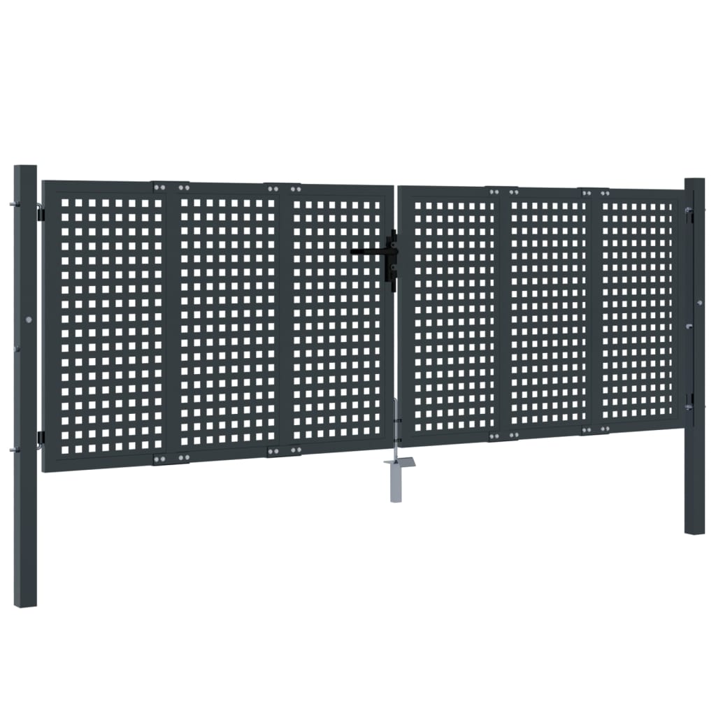 Vidaxl Port 300x125 cm Anthracite en acier -colore