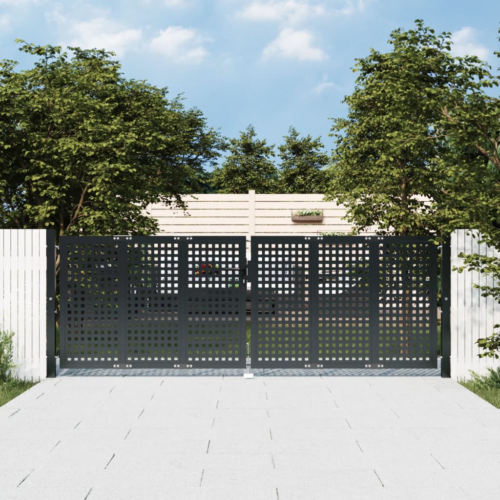 Vidaxl Port 300x125 cm Anthracite en acier -colore