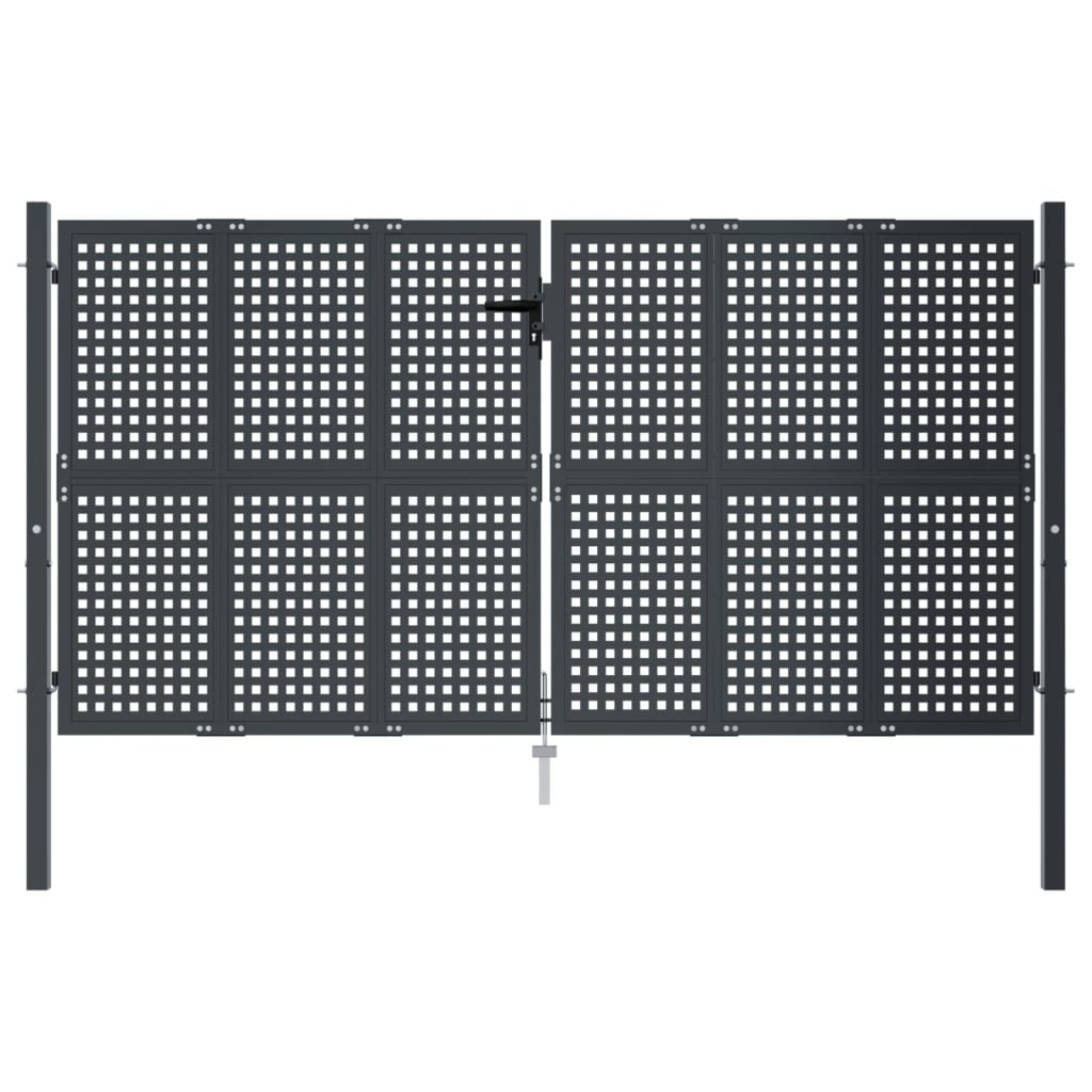 Vidaxl Port 300x150 cm Anthracite en acier -colore
