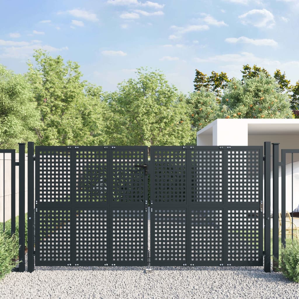 Vidaxl Port 300x150 cm Anthracite en acier -colore
