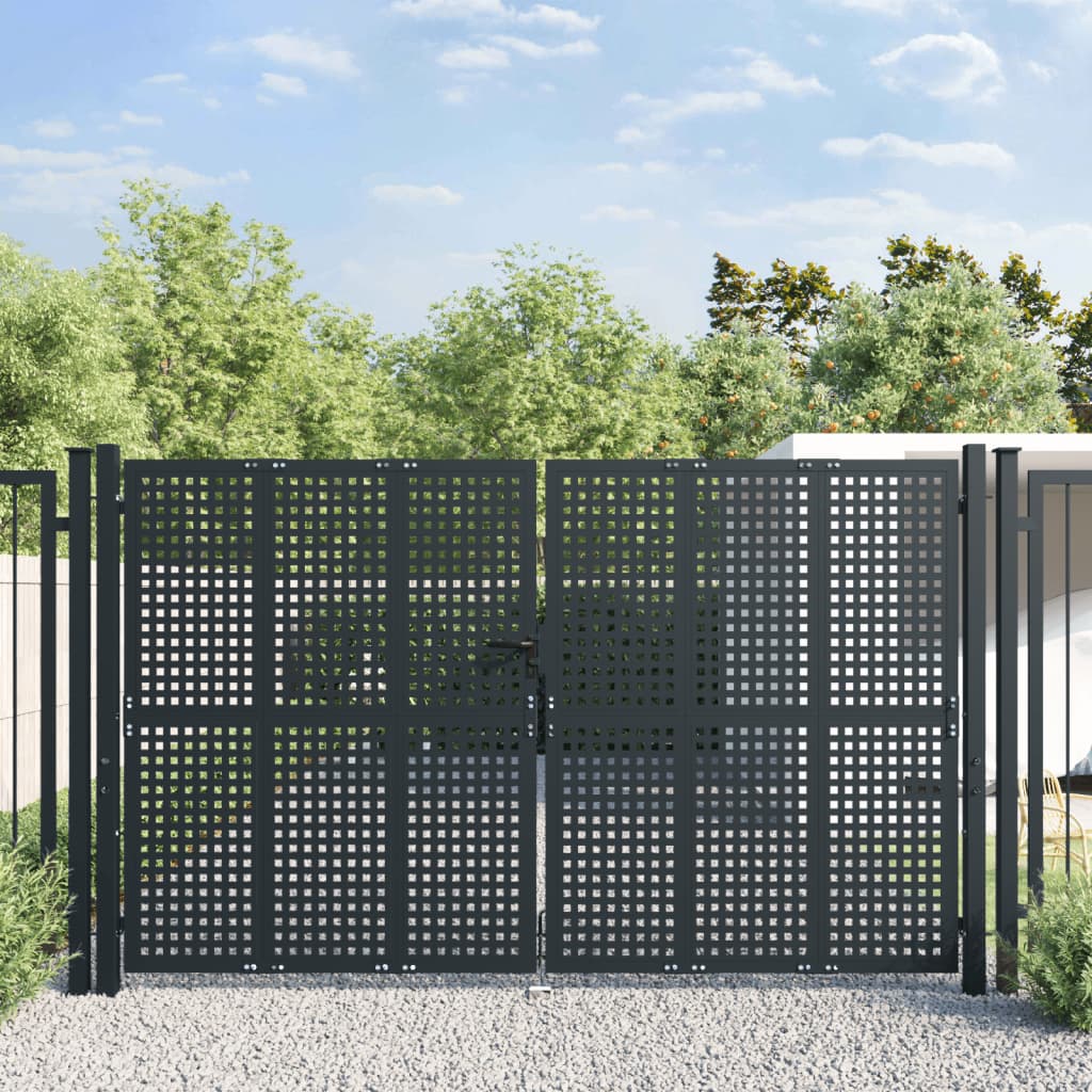 Vidaxl Port 300x200 cm Anthracite en acier -colore