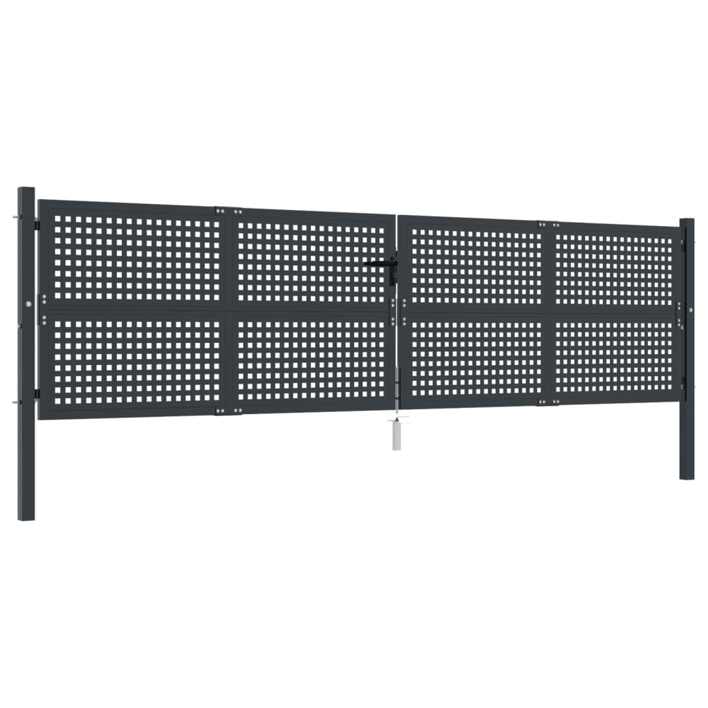 Vidaxl Port 400x125 cm Anthracite en acier -colore