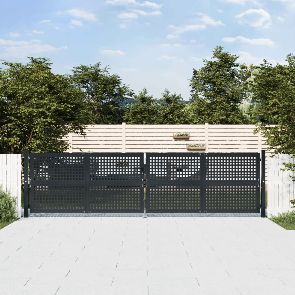 Vidaxl Port 400x125 cm Anthracite en acier -colore
