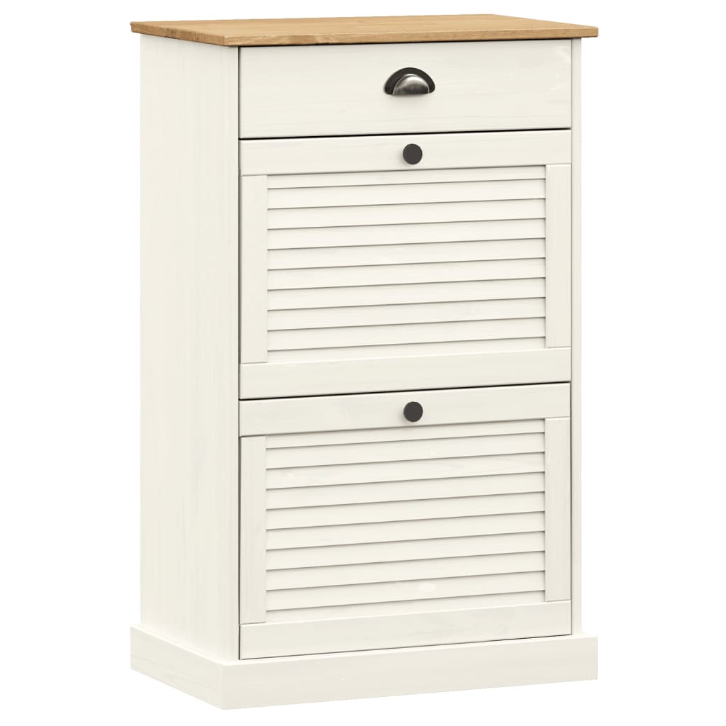 Armoire à chaussures vidaxl vigo 60x35x96 cm en pin massif blanc