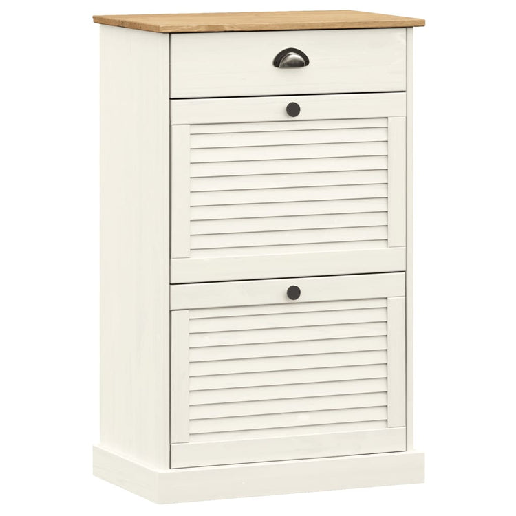 Armoire à chaussures vidaxl vigo 60x35x96 cm en pin massif blanc