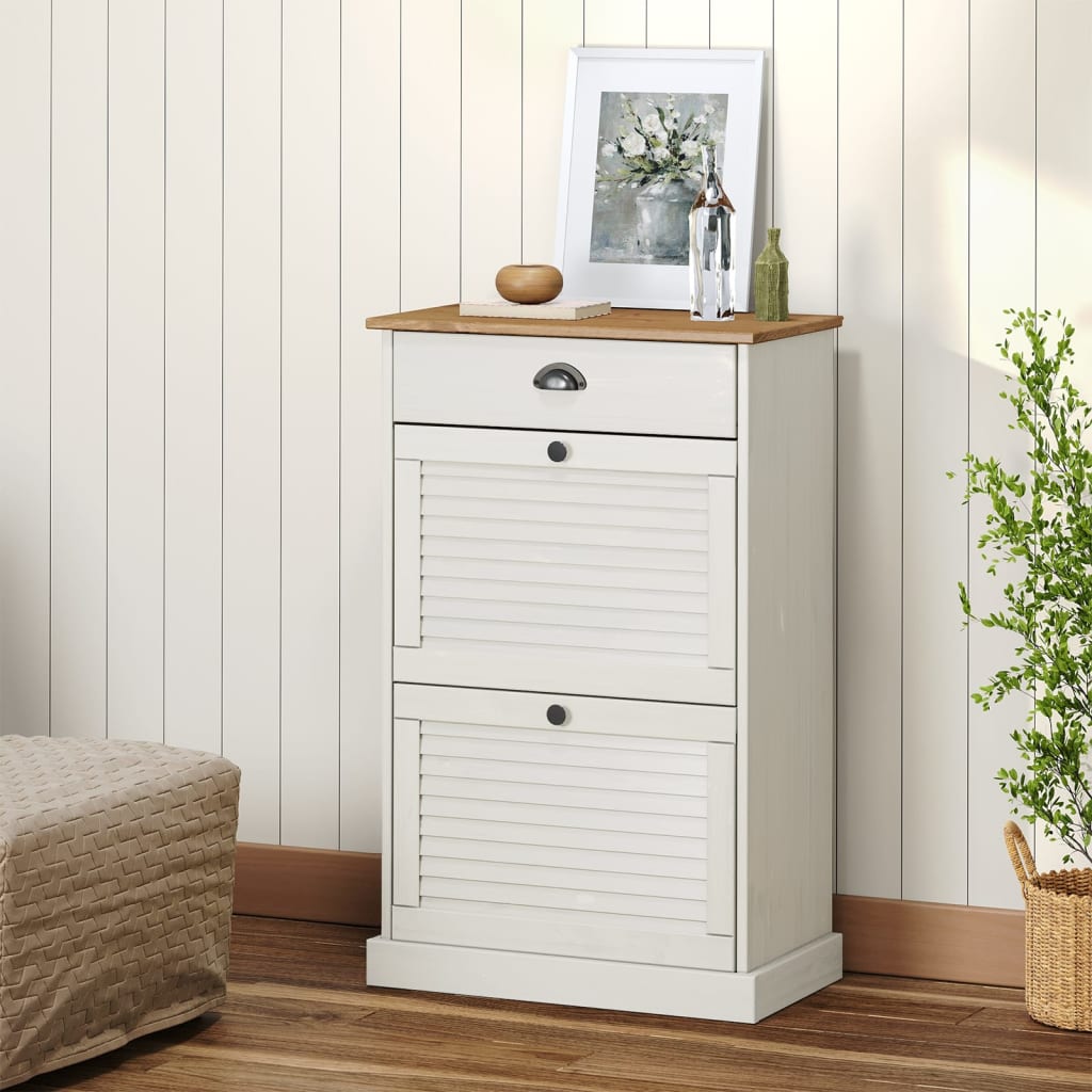 Armoire à chaussures vidaxl vigo 60x35x96 cm en pin massif blanc