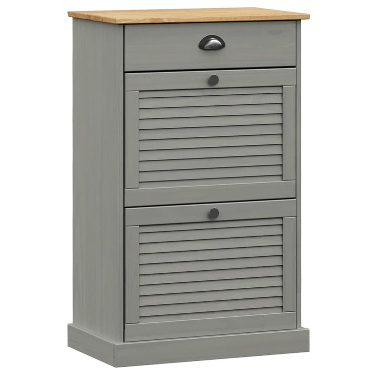 Armoire à chaussures Vidaxl Vigo 60x35x96 cm en pin massif gris
