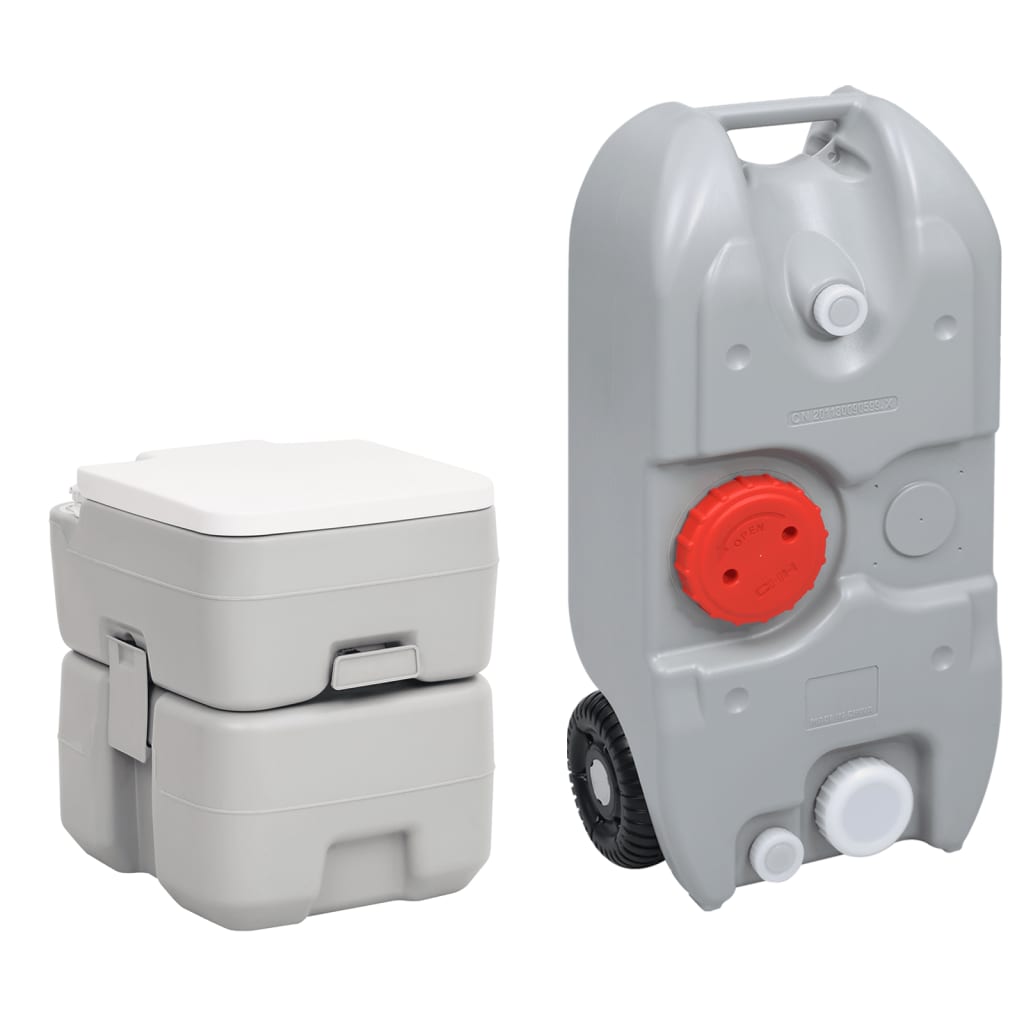 Vidaxl Camping Toilet and Water Tank Set portable