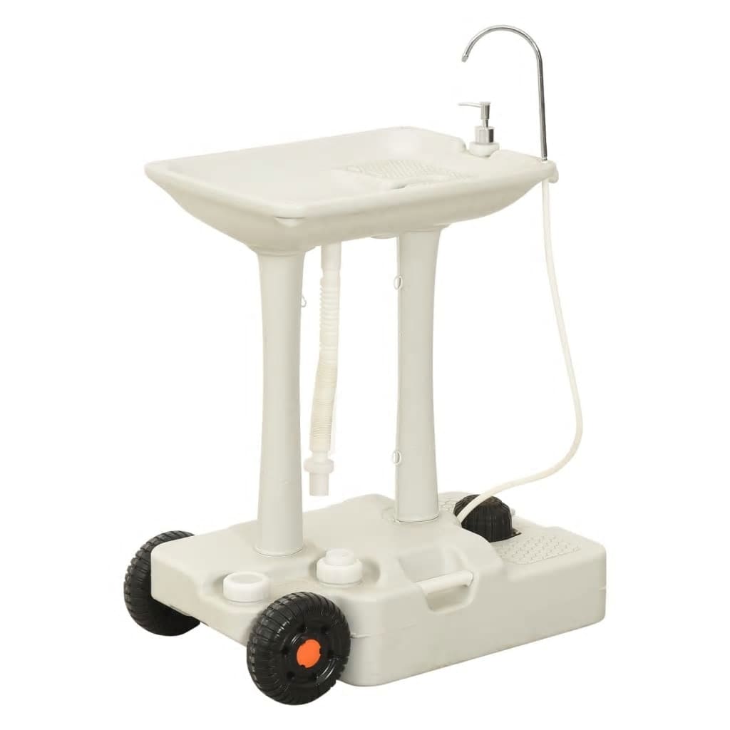 Vidaxl Camping Cire avec réservoir d'eau sur roues gris