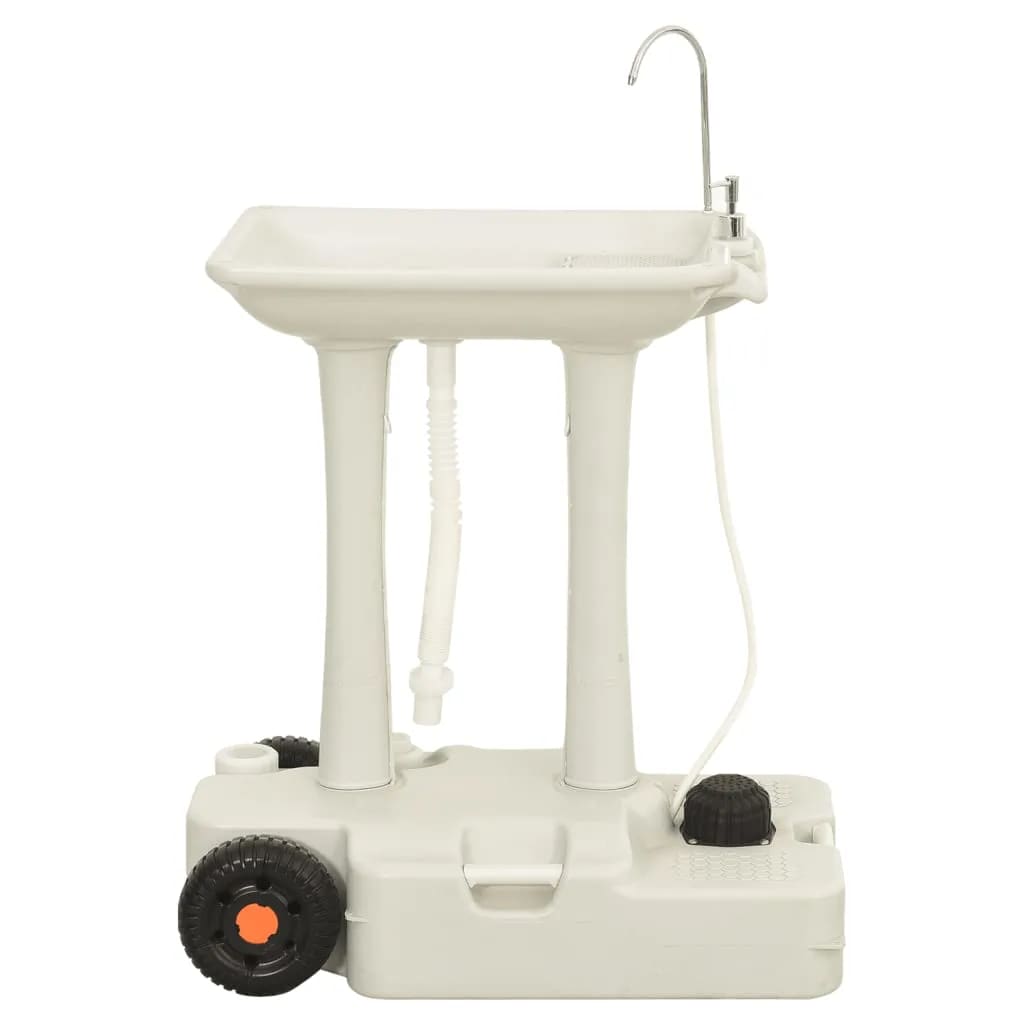 Vidaxl Camping Cire avec réservoir d'eau sur roues gris