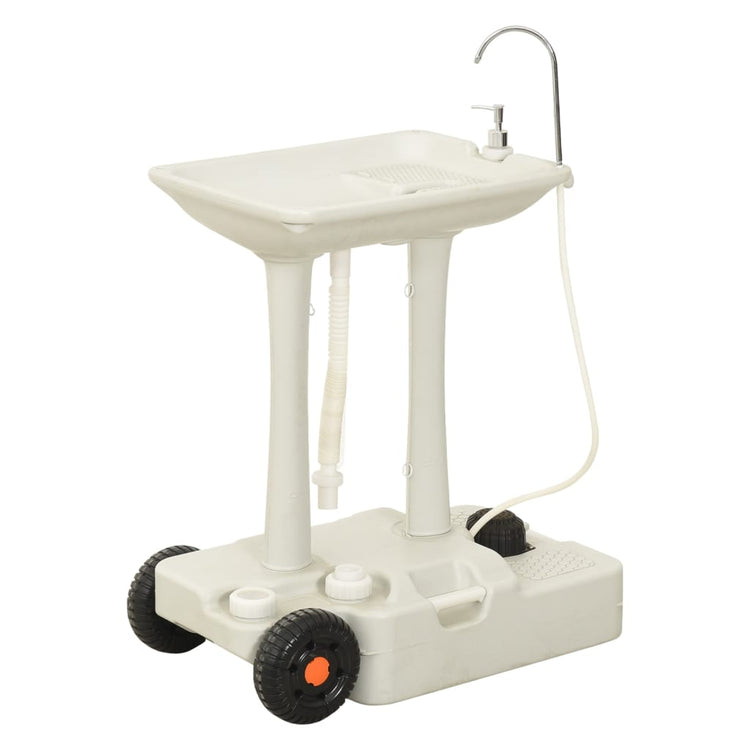 Vidaxl Camping Cire avec réservoir d'eau sur roues gris