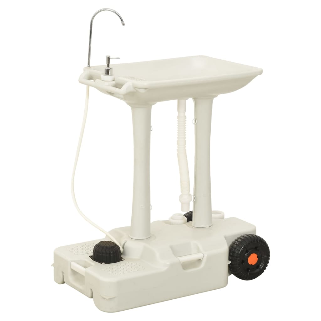 Vidaxl Camping Cire avec réservoir d'eau sur roues gris