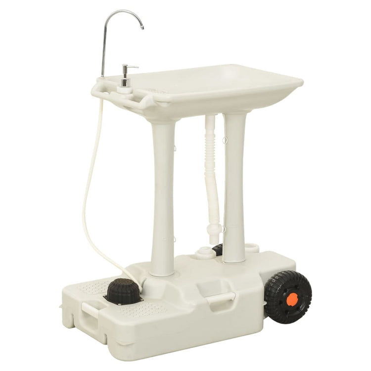 Vidaxl Camping Cire avec réservoir d'eau sur roues gris