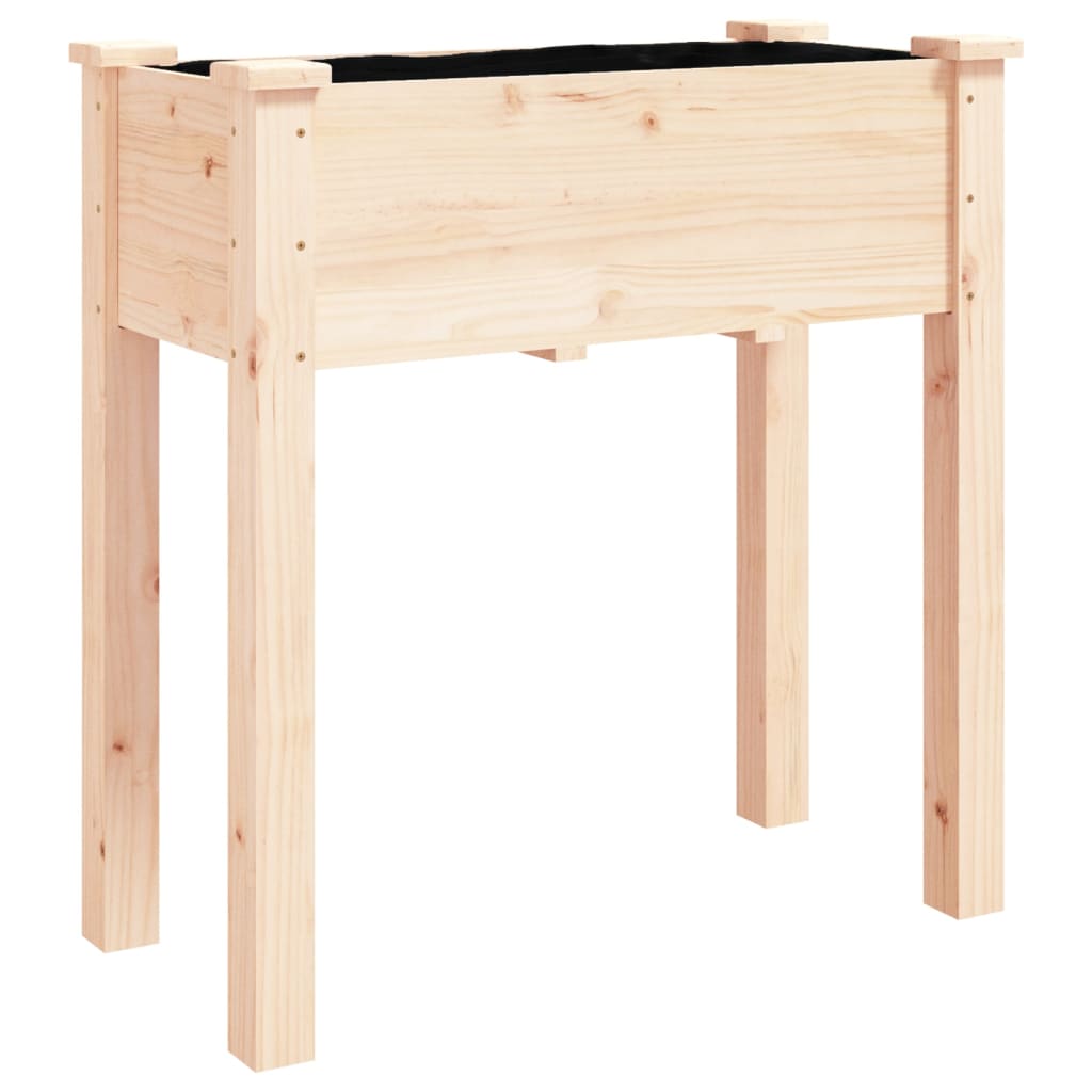 Vidaxx jardinière sur roulettes 71x37x80 cm bois de pin massif