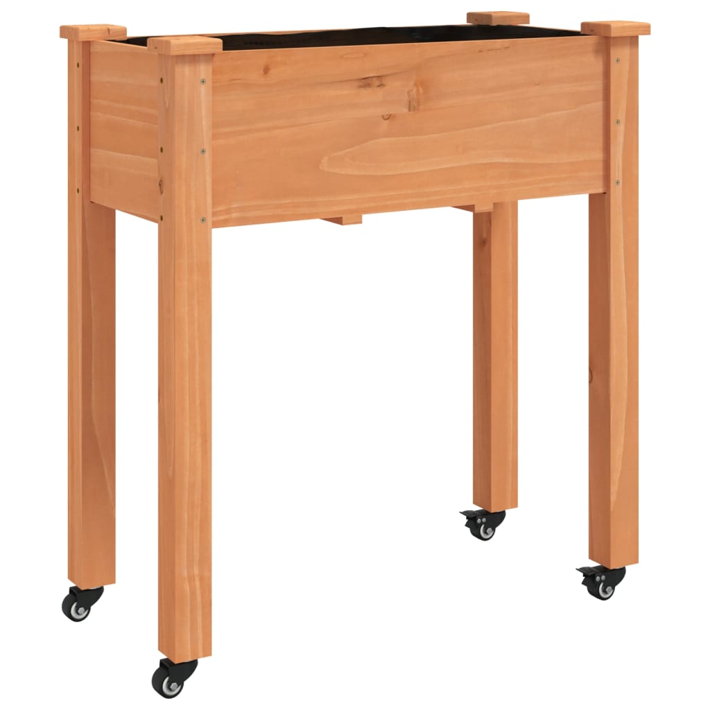 Vidaxx jardinière sur roulettes 71x37x80 cm bois de pin massif