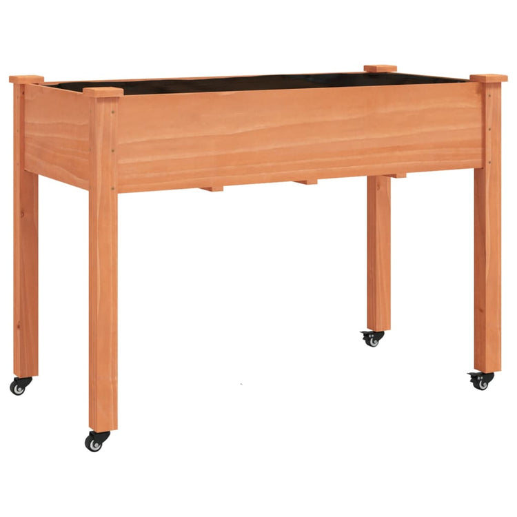 Vidaxx jardinière sur roulettes 118x59x80 cm bois de pin massif marron