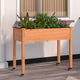 Vidaxx jardinière sur roulettes 118x59x80 cm bois de pin massif marron