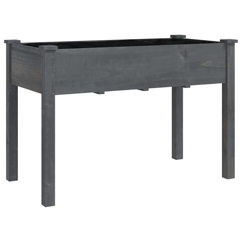 Vidaxx jardinière sur roulettes 118x59x80 cm bois de pin massif gris