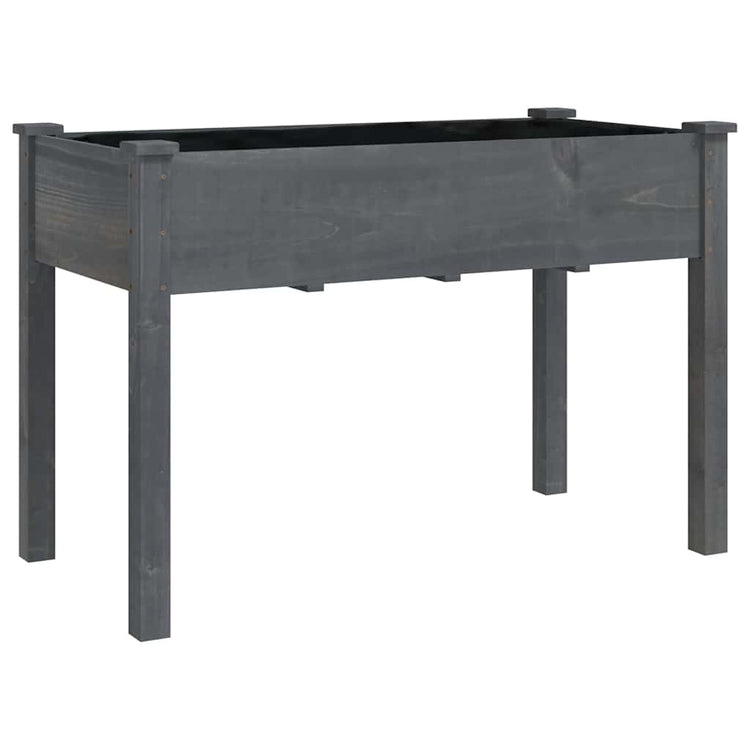 Vidaxx jardinière sur roulettes 118x59x80 cm bois de pin massif gris