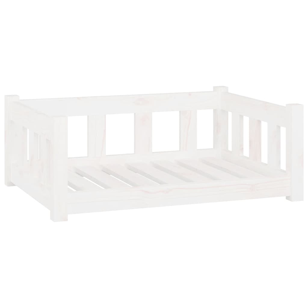 Vidaxl Dog Basket 75.5x55.5x28 cm Pine solide blanc
