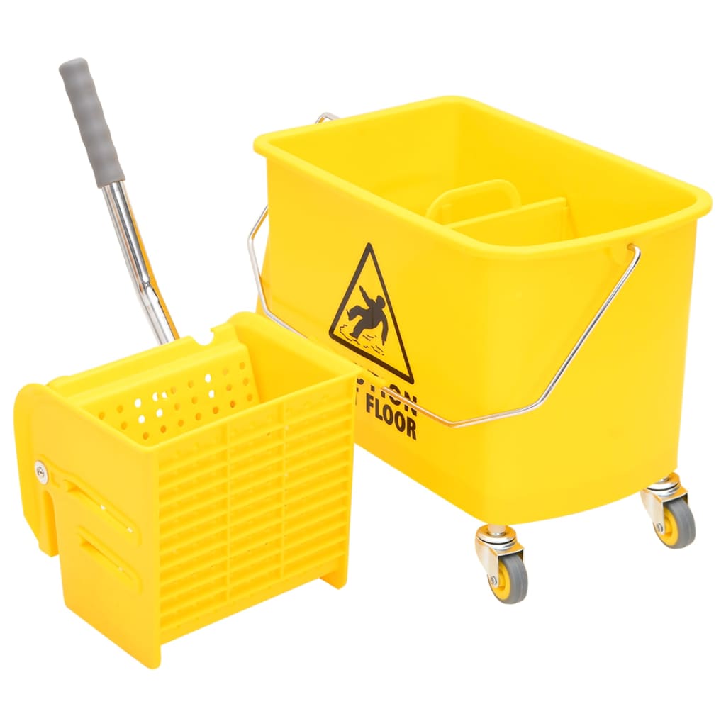 Vidaxl Mopper avec écrivain et roues 20 l en polypropène jaune