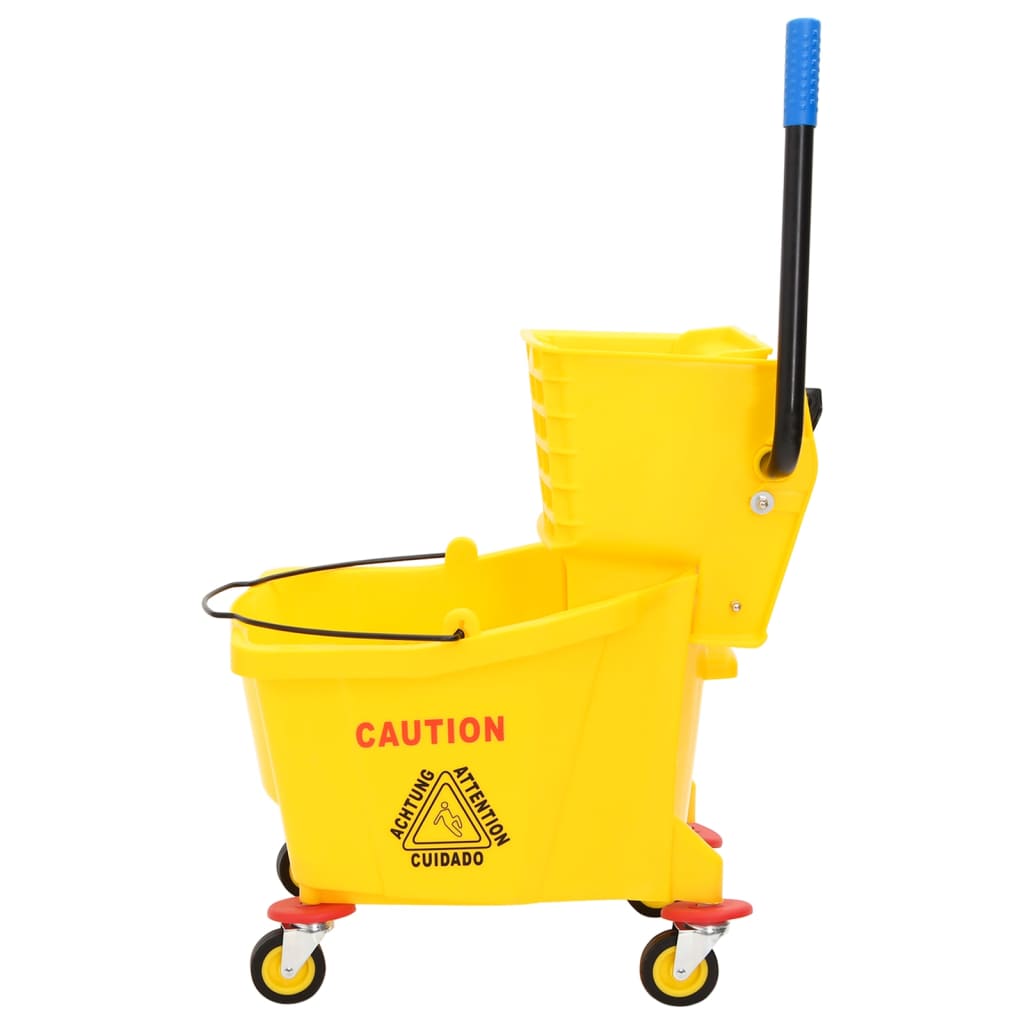 Vidaxl Mop avec écrivain et roues 36 l en polypropène jaune