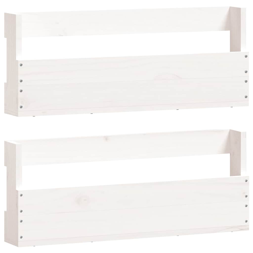 Racks de chaussures Vidaxl 2 ST 59x9x23 cm Pine solide blanc