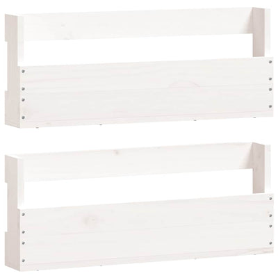 Racks de chaussures Vidaxl 2 ST 59x9x23 cm Pine solide blanc