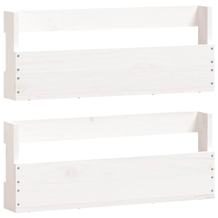 Racks de chaussures Vidaxl 2 ST 59x9x23 cm Pine solide blanc
