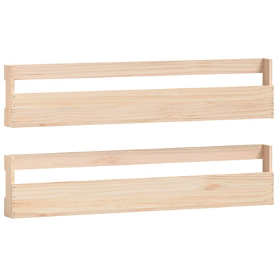 Vidaxl Wall Shoes Racks 2 PCS 110x9x23 cm Pine solide
