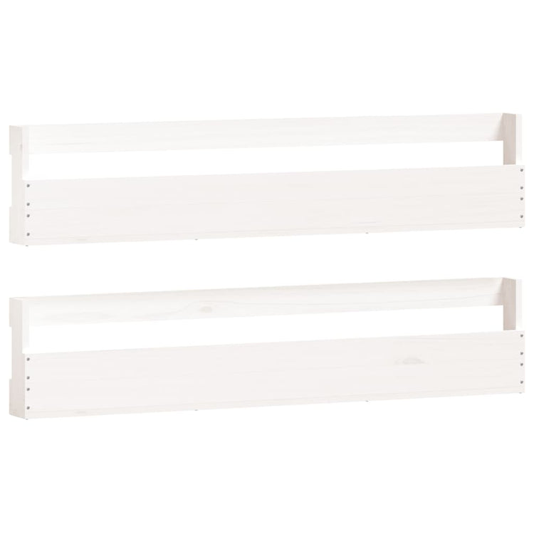 Vidaxl Wall Shoes Racks 2 PCS 110x9x23 cm Pine solide blanc