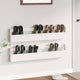 Vidaxl Wall Shoes Racks 2 PCS 110x9x23 cm Pine solide blanc