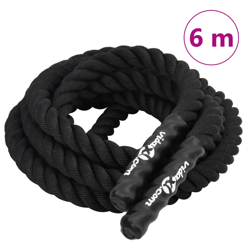 Vidaxl Battle Corde 6 m 4,5 kg de polyester noir