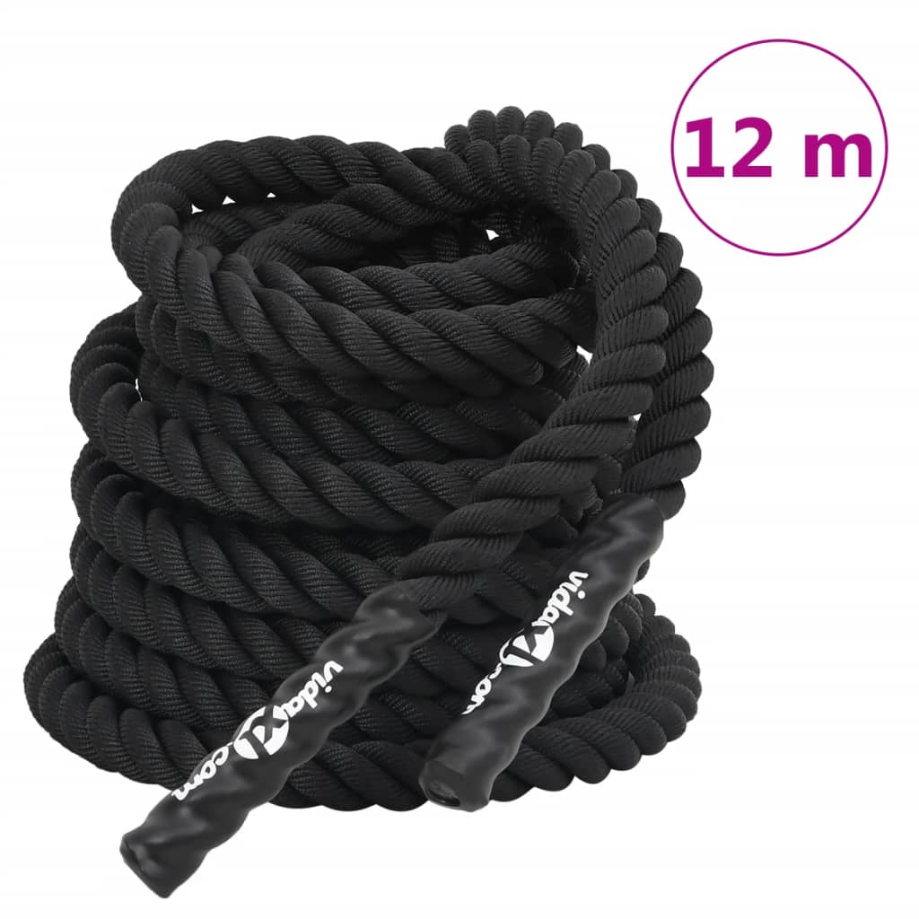 Vidaxl Battle Corde 12 m 9 kg Polyester noir
