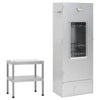 Vidaxl BBQ fumant four avec table en acier galvanisé