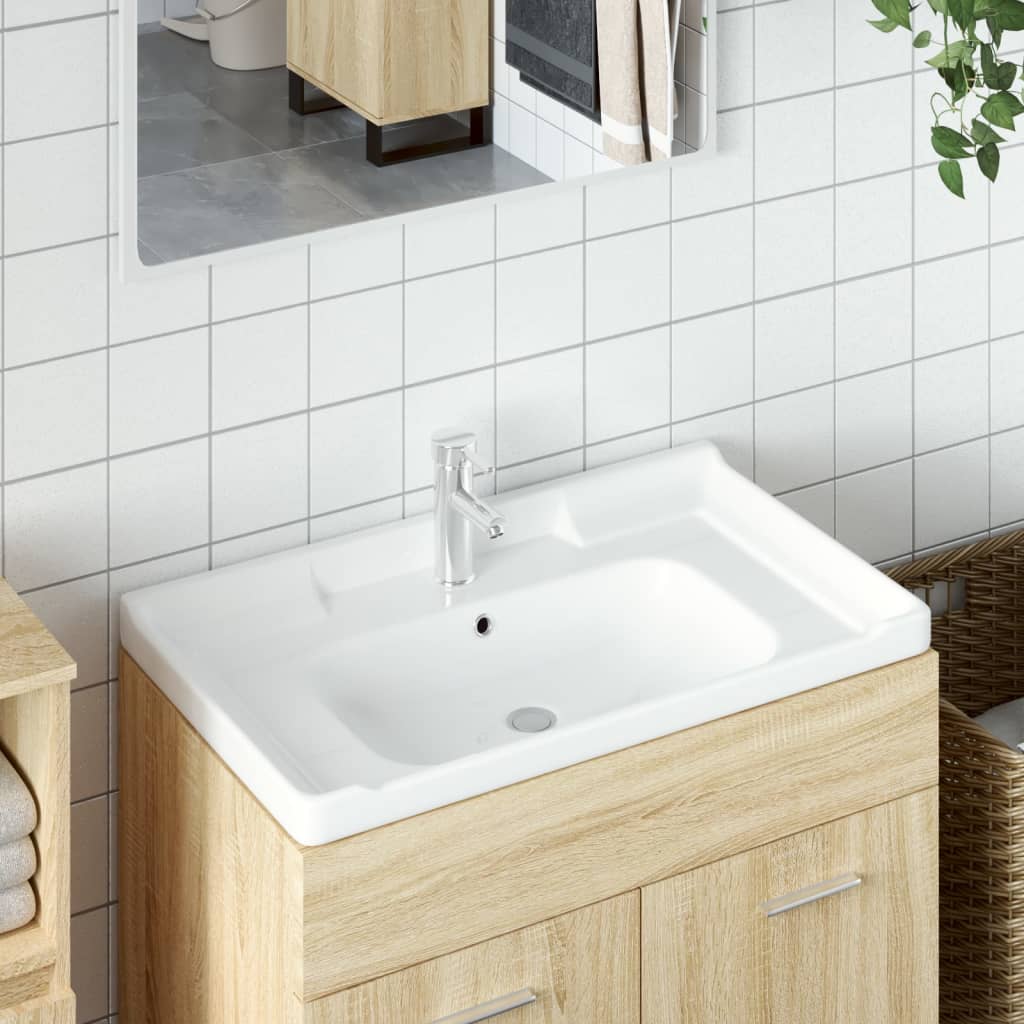 Vidaxl Washingin Rectangulaire 81x48x23 cm Céramique blanc