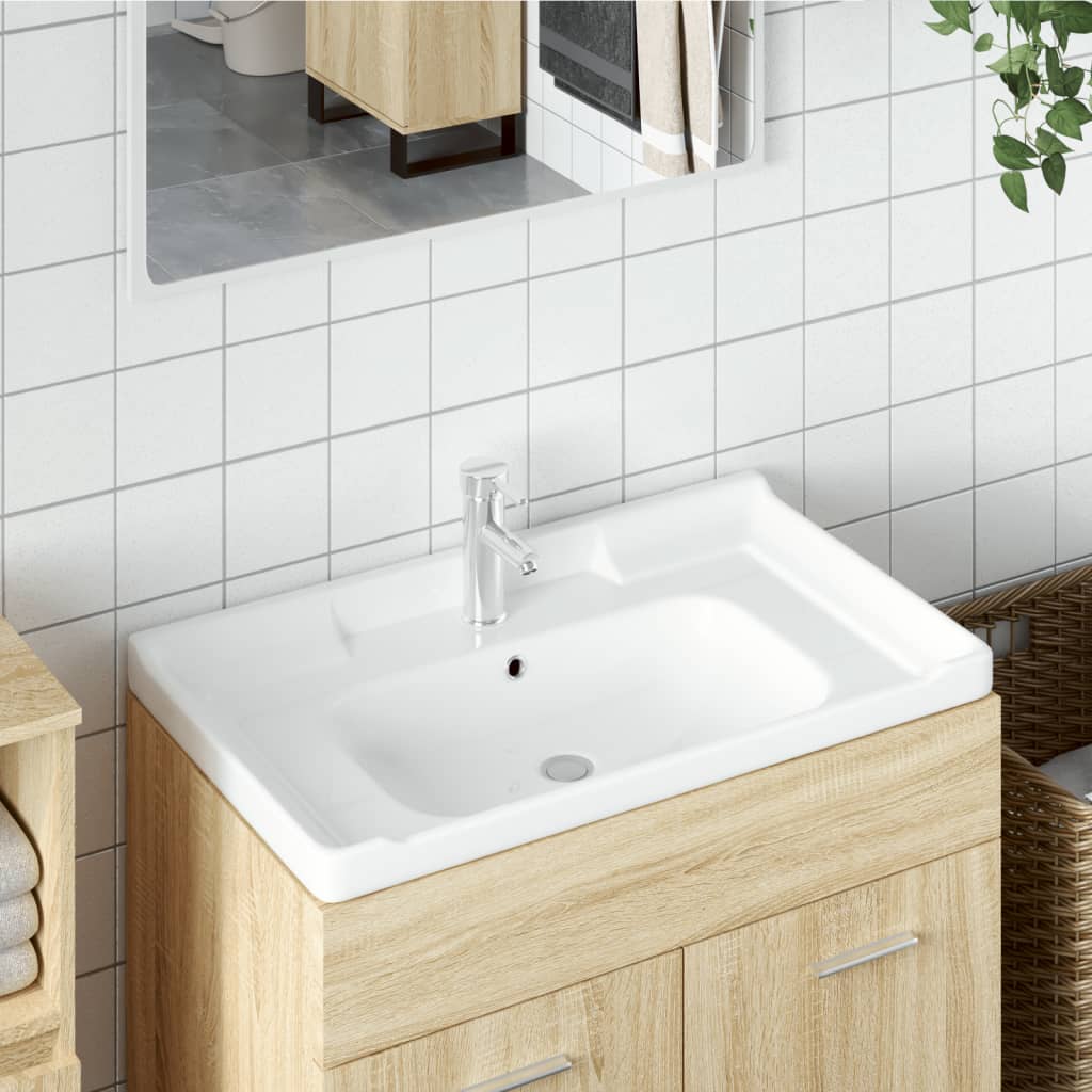 Vidaxl Washingin Rectangular 91.5x48x23 cm Céramique blanc