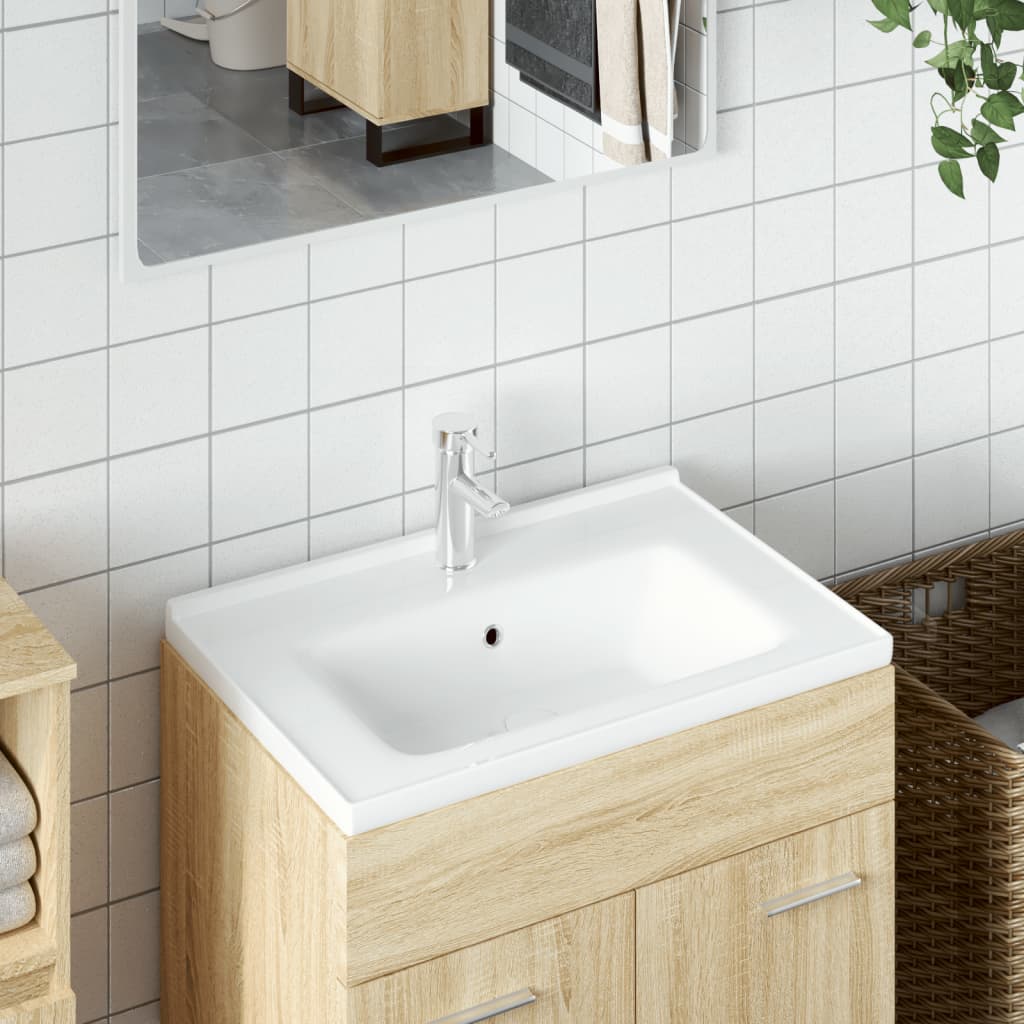 Vidaxl Washingin Rectangular 71x48x19.5 cm Céramique blanc
