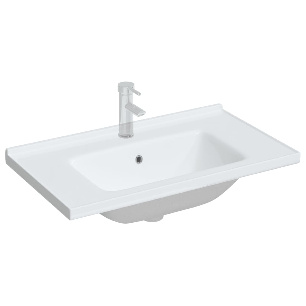 Vidaxl Washingin Rectangulaire 81x48x19,5 cm Céramique blanc