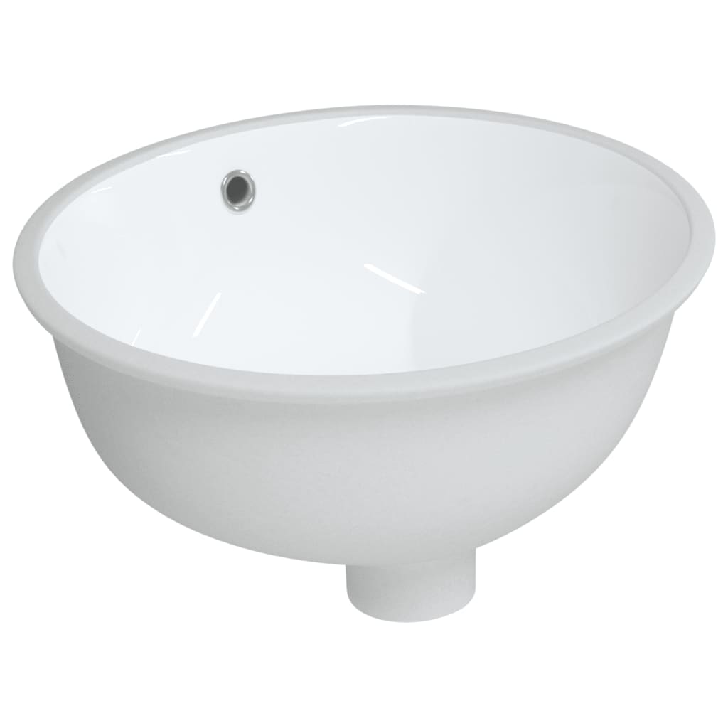 Vidaxl lavabo ovale 37x31x17,5 cm blanc céramique
