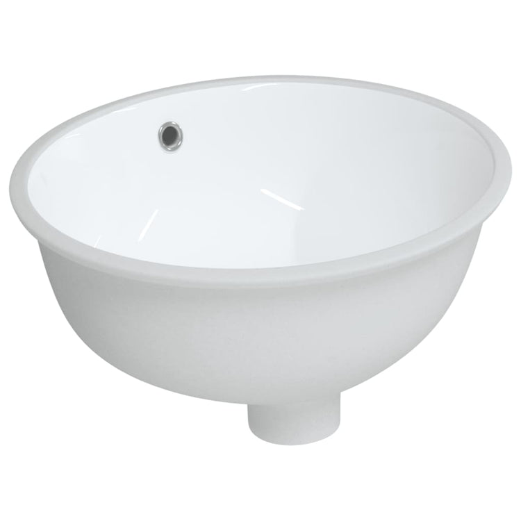 Vidaxl lavabo ovale 37x31x17,5 cm blanc céramique