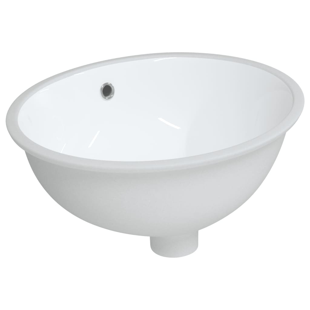 Vidaxl lavabo ovale 43x35x19 cm blanc céramique