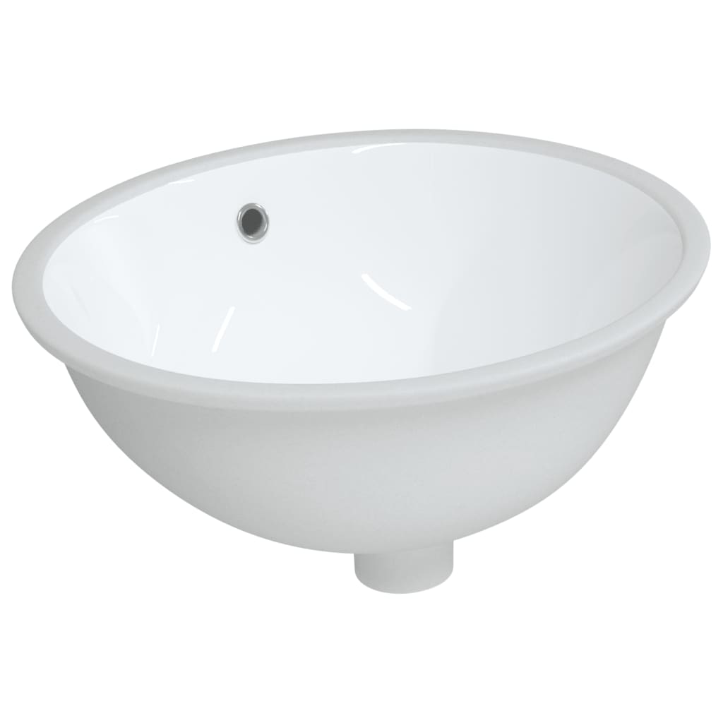Vidaxl lavabo ovale 47x39x21 cm blanc céramique