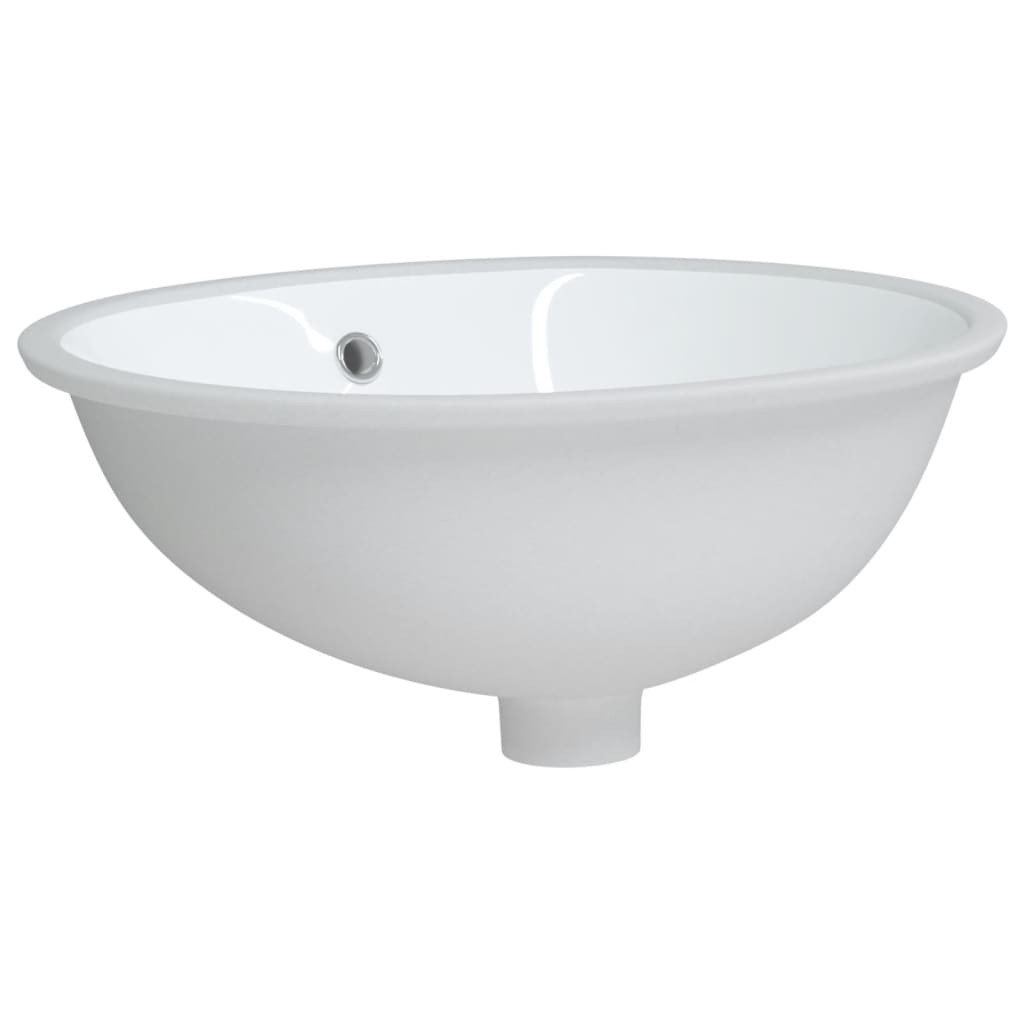 Vidaxl lavabo ovale 47x39x21 cm blanc céramique