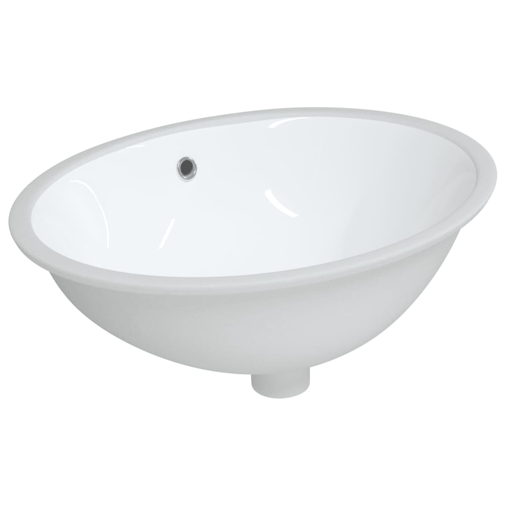 Vidaxl lavabo ovale 56x41x20 cm blanc céramique